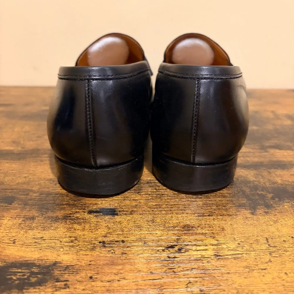 Crockett & Jones Rosebery Black Leather Penny Loafers Mens 8.5 E Made in England